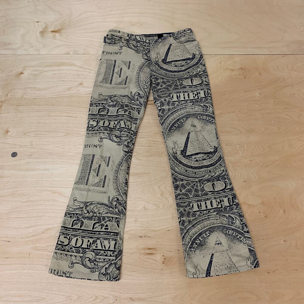 DKNY Women's Low-Waisted Cotton-Stretch Flare Money Pants Sz 7